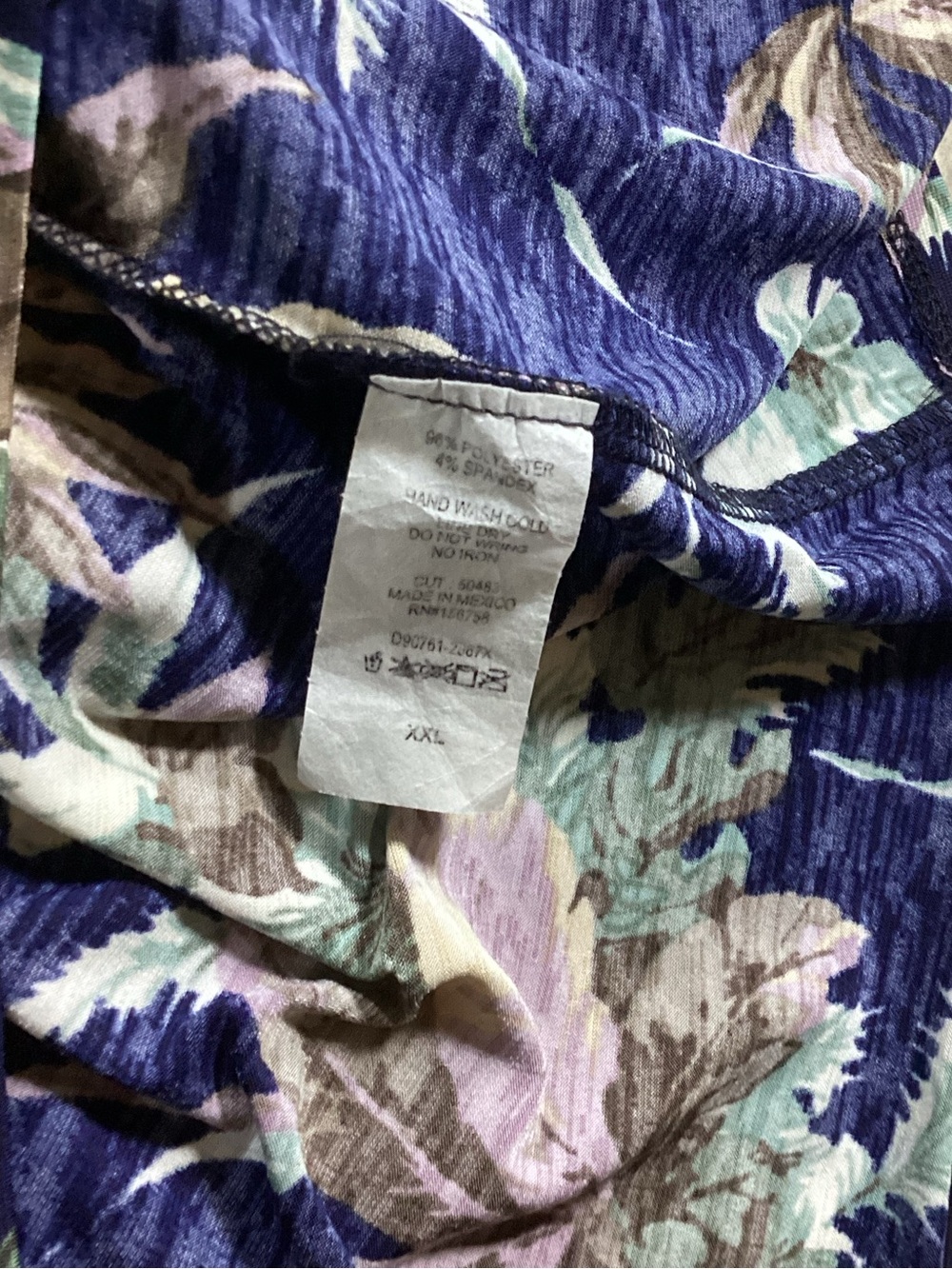 Honeyme Navy Floral Midi Dress with Pastel Green & Lavender Print - Picture 4 of 6